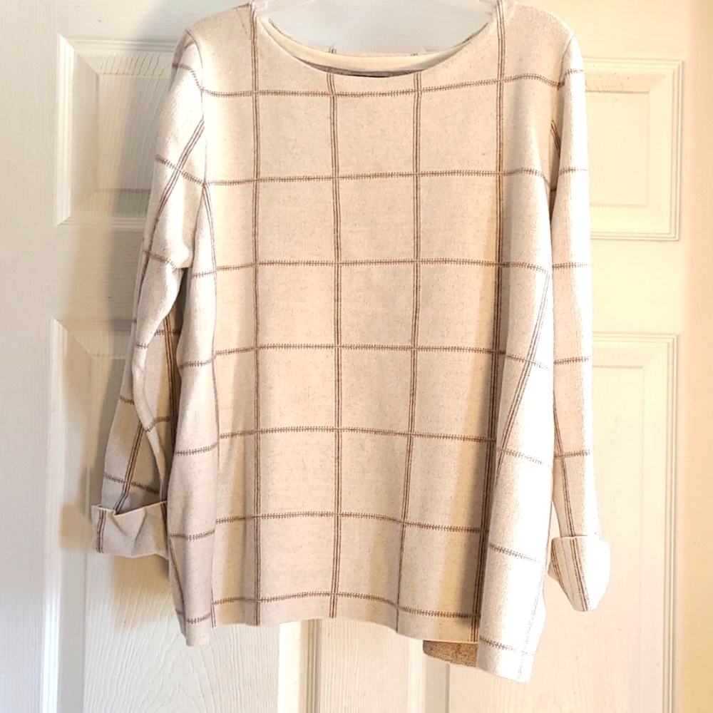 Nwot Tahari cream and brown sweater
